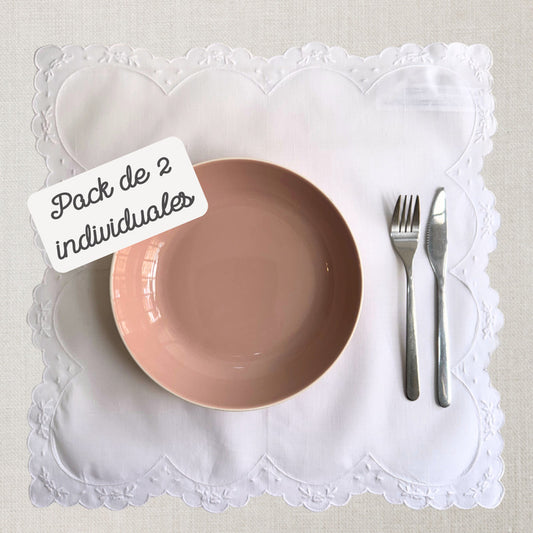 Zara Home Mantel Individual, Servilleta De Tela Bordados (paquete de 2)