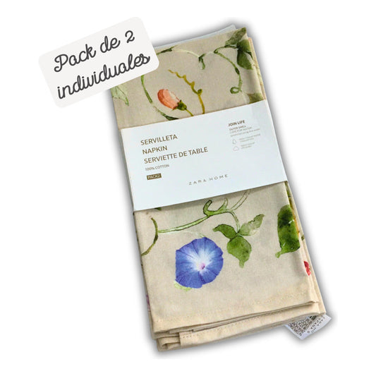 Zara Home Individual O Servilleta De Tela Flores (2 Pack)