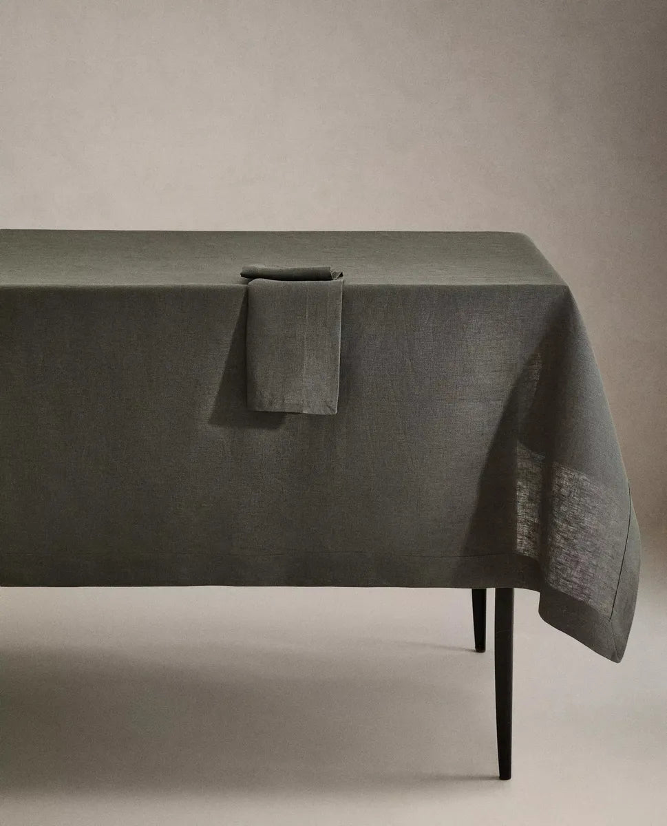 Zara Home Mantel Rectangular 100% Lino, Mesa De 6-8 Puestos