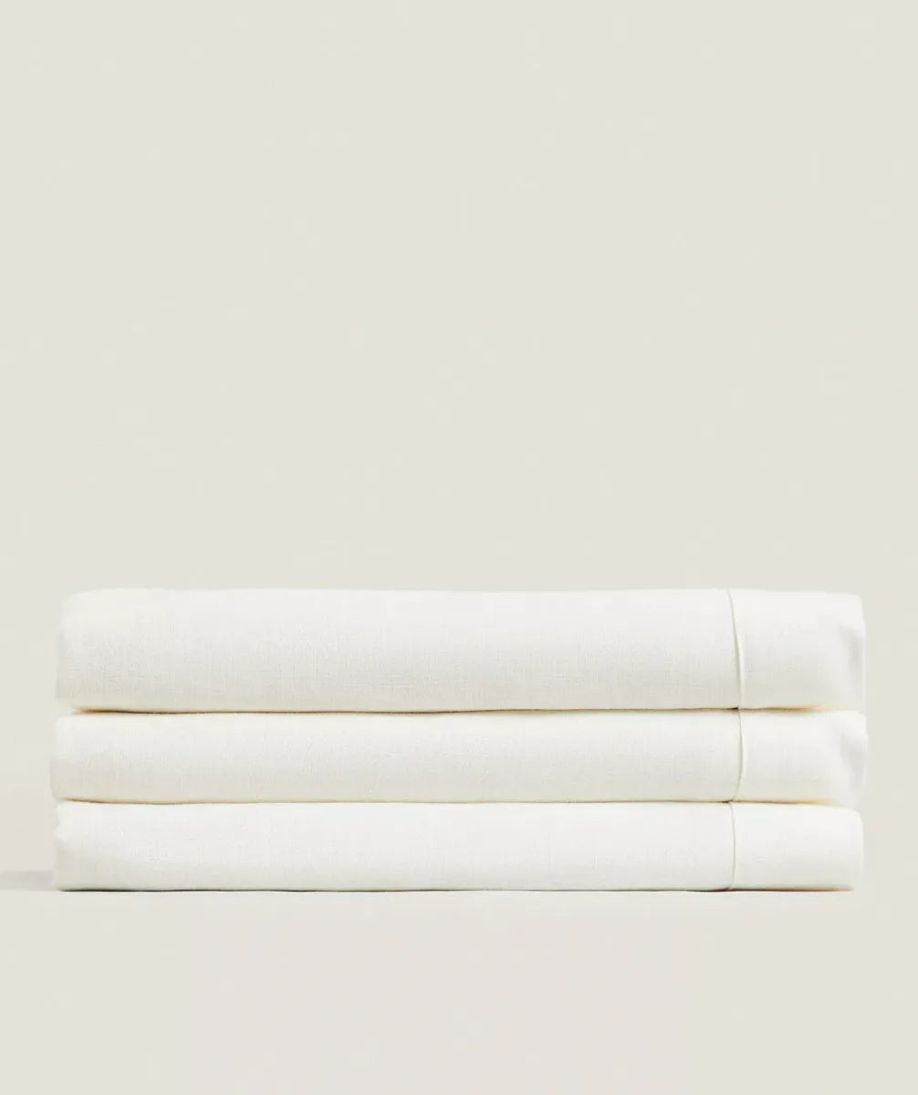 Zara Home Mantel Redondo 100% Lino, Mesa De 4-6 Personas