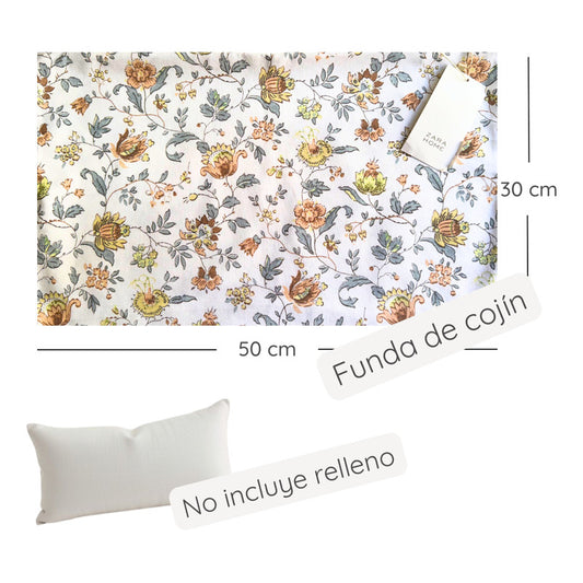 Zara Home Forro Cojín Rectangular Flores Elegantes 50x30 Cm