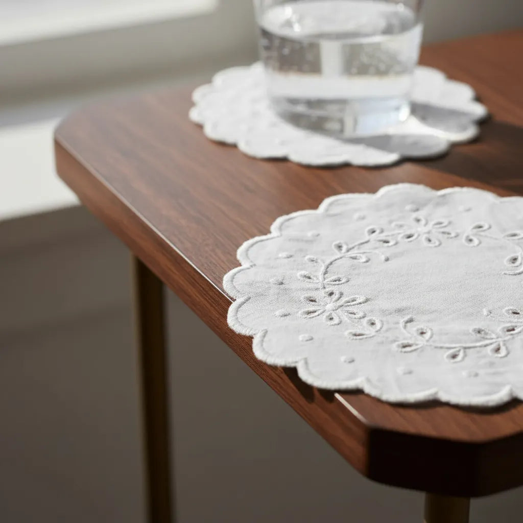 Zara Home Posavaso De Tela Bordada, Lavable, Paquete De 4