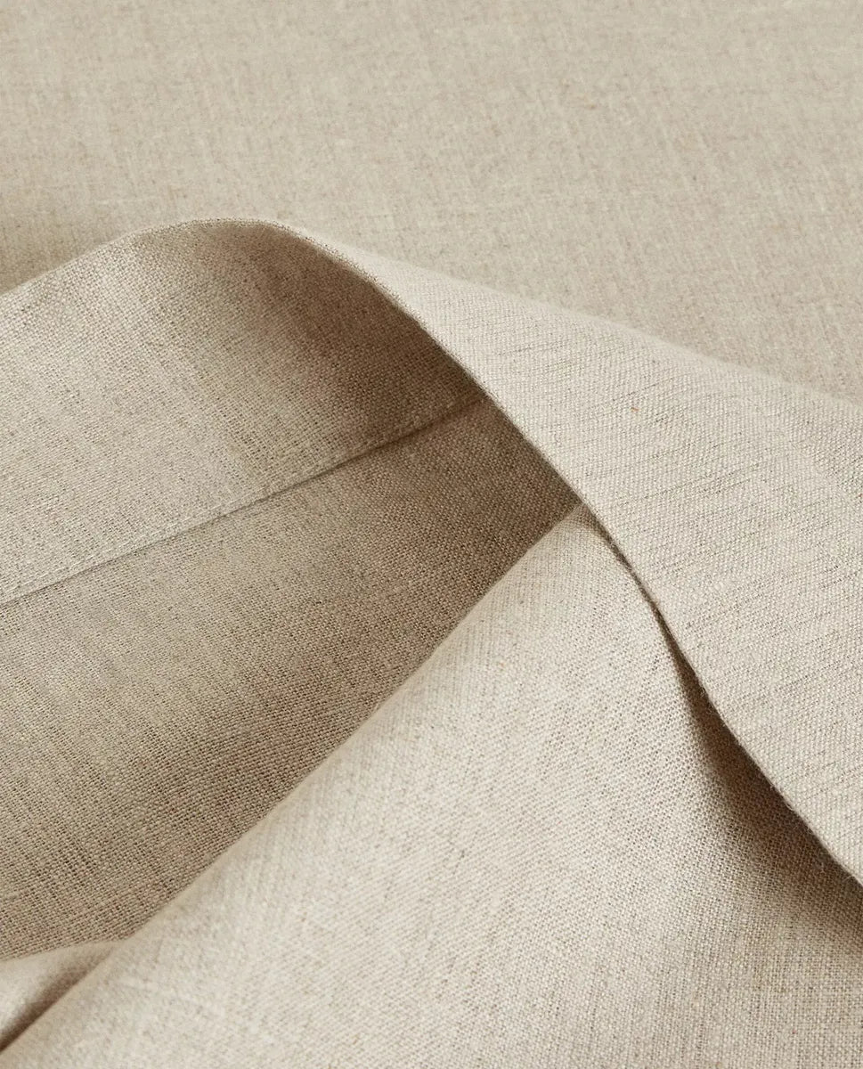 Zara Home Mantel Rectangular 100% Lino, Mesa De 6-8 Puestos Beige Crudo