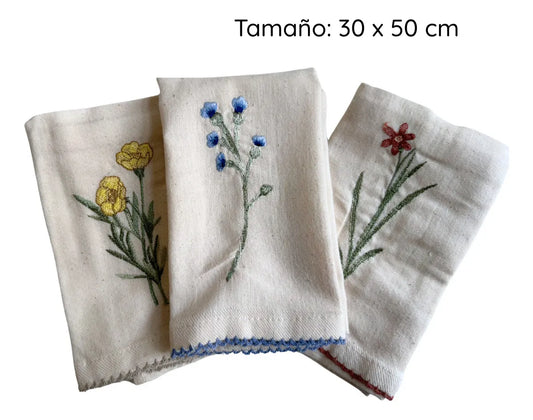 Zara Home Mantelito Individual, Servilleta De Tela Con Bordado (Pack de 3)