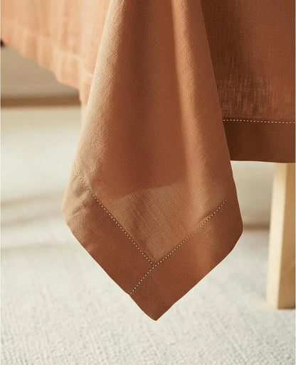 Zara Home Mantel Rectangular 100% Lino, Mesa De 6-8 Puestos Naranja