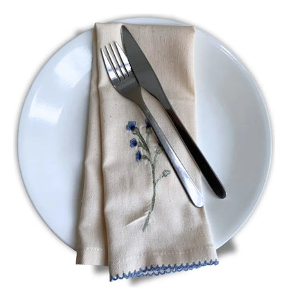 Zara Home Mantelito Individual, Servilleta De Tela Con Bordado (Pack de 3)