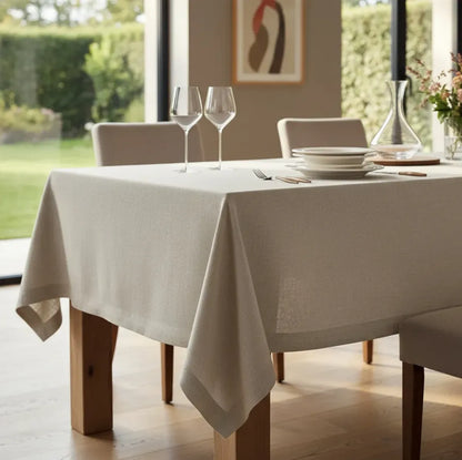 Zara Home Mantel Rectangular 100% Lino, Mesa De 6-8 Puestos Beige Crudo